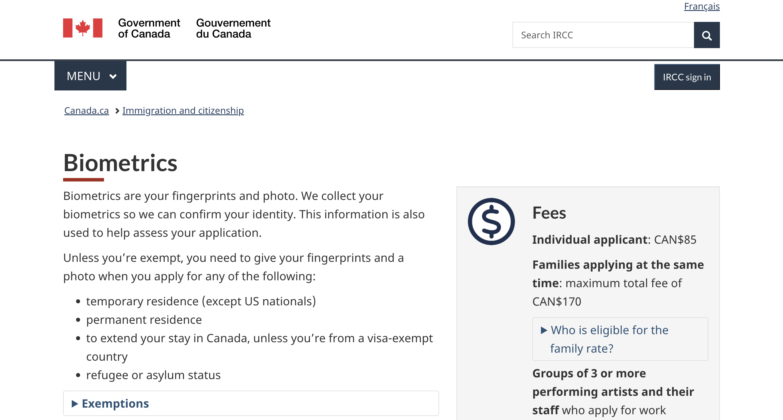 Biometrics(Canada.ca)